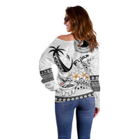 Fijian Traditional Culture Off Shoulder Sweater Tapa Tribal Tattoos - Polynesian Pride