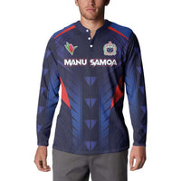 Custom Rugby Samoa Button Sweatshirt Siva Tau Spirit Sporty Vibes - Polynesian Pride