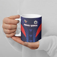 Custom Rugby Samoa Ceramic Mug Siva Tau Spirit Sporty Vibes - Polynesian Pride