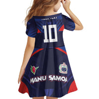 Custom Rugby Samoa Family Matching Off Shoulder Maxi Dress and Hawaiian Shirt Siva Tau Spirit Sporty Vibes - Polynesian Pride