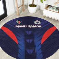 Rugby Samoa Round Carpet Siva Tau Spirit Sporty Vibes LT03 Navy - Polynesian Pride