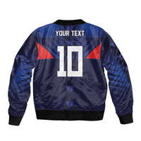 Custom Rugby Samoa Sleeve Zip Bomber Jacket Siva Tau Spirit Sporty Vibes - Polynesian Pride