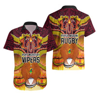 PNG Port Moresby Vipers Rugby Hawaiian Shirt Fire Vipers Mix PNG Bird Polynesian Tattoo LT03 - Polynesian Pride