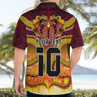 Custom PNG Port Moresby Vipers Rugby Hawaiian Shirt Fire Vipers Mix PNG Bird Polynesian Tattoo LT03 - Polynesian Pride
