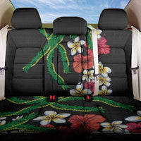 Hawaiian Tropical Flowers and Maile Pikake Back Car Seat Cover Polynesian Tribal Pattern Black Color LT03 One Size Black - Polynesian Pride