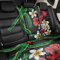 Hawaiian Tropical Flowers and Maile Pikake Back Car Seat Cover Polynesian Tribal Pattern Black Color LT03 - Polynesian Pride