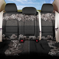 Hawaiian Tropical Flowers and Tribal Polynesian Tattoo Back Car Seat Cover Grayscale Mode LT03 One Size Black - Polynesian Pride