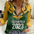 Personalised South Africa Rugby Women Casual Shirt Springbok Mascot History Champion World Rugby 2023 LT03 Female Green - Polynesian Pride