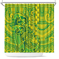 Cook Islands Vaa Polynesian Art Tattoo Shower Curtain National Color
