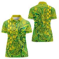 Cook Islands Vaa Polynesian Art Tattoo Women Polo Shirt National Color