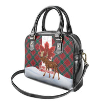Canadian Christmas - Moose and Maple Retro Style Shoulder Handbag
