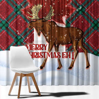 Canadian Christmas - Moose and Maple Retro Style Window Curtain LT03 - Polynesian Pride