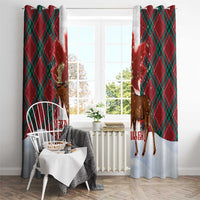 Canadian Christmas - Moose and Maple Retro Style Window Curtain LT03 - Polynesian Pride