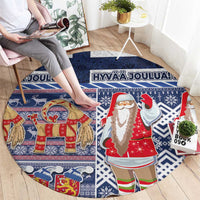 Yule Goat Joulupukki Finnish Christmas Round Carpet Scandinavian Pattern LT03 - Polynesian Pride