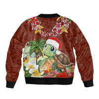 Hawaii Honu Mele Kalikimaka Bomber Jacket Santa Tropical Flower Aloha Summer Red Version LT03 - Polynesian Pride