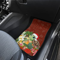 Hawaii Honu Mele Kalikimaka Car Mats Santa Tropical Flower Aloha Summer Red Version LT03 - Polynesian Pride