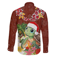Hawaii Honu Mele Kalikimaka Family Matching Summer Maxi Dress and Hawaiian Shirt Santa Tropical Flower Aloha Summer Red Version LT03 - Polynesian Pride