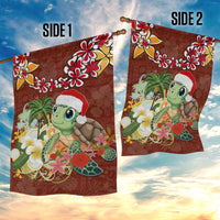 Hawaii Honu Mele Kalikimaka Garden Flag Santa Tropical Flower Aloha Summer Red Version LT03 - Polynesian Pride