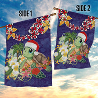 Hawaii Honu Mele Kalikimaka Garden Flag Santa Tropical Flower Aloha Summer Blue Version LT03 - Polynesian Pride