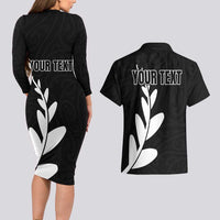 Personalised New Zealand Canoeing Special Jersey Couples Matching Long Sleeve Bodycon Dress and Hawaiian Shirt