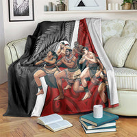 New Zealand Te Matatini Blanket Kapa Haka and Silver Fern - Maori Art Pattern