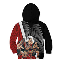 New Zealand Te Matatini Kid Hoodie Kapa Haka and Silver Fern - Maori Art Pattern