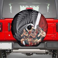 New Zealand Te Matatini Spare Tire Cover Kapa Haka and Silver Fern - Maori Art Pattern