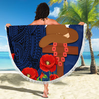 Cook Islands ANZAC Day Beach Blanket Soldier Paying Respect We Shall Remember Them LT03 - Polynesian Pride
