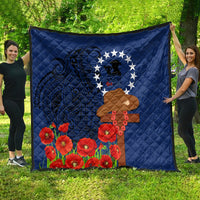 Cook Islands ANZAC Day Quilt Soldier Paying Respect We Shall Remember Them LT03 - Polynesian Pride