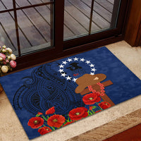 Cook Islands ANZAC Day Rubber Doormat Soldier Paying Respect We Shall Remember Them LT03 - Polynesian Pride