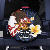 American Samoa Flag Day Spare Tire Cover Polynesian Tatau Art and Plumeria LT03 No hole Black - Polynesian Pride