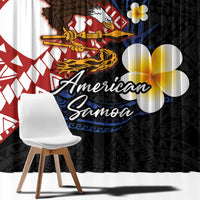 American Samoa Flag Day Window Curtain Polynesian Tatau Art and Plumeria LT03 - Polynesian Pride