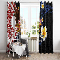 American Samoa Flag Day Window Curtain Polynesian Tatau Art and Plumeria LT03 - Polynesian Pride