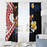 American Samoa Flag Day Window Curtain Polynesian Tatau Art and Plumeria LT03 - Polynesian Pride