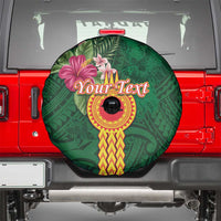 Personalised Manuʻa Islands Spare Tire Cover Polynesian Style with Rooster Tattoo and Tropical Plants LT03 - Polynesian Pride