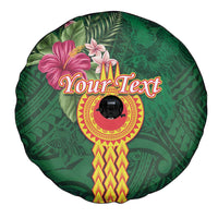 Personalised Manuʻa Islands Spare Tire Cover Polynesian Style with Rooster Tattoo and Tropical Plants LT03 - Polynesian Pride