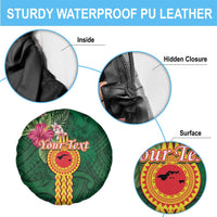 Personalised Manuʻa Islands Spare Tire Cover Polynesian Style with Rooster Tattoo and Tropical Plants LT03 - Polynesian Pride
