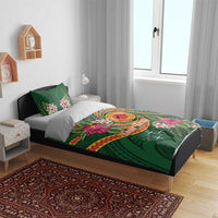 Manuʻa Islands Bedding Set Polynesian Art Tattoo Style and Tropical Plants
