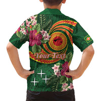 Manuʻa Islands Hawaiian Shirt Polynesian Art Tattoo Style and Tropical Plants