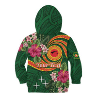 Manuʻa Islands Kid Hoodie Polynesian Art Tattoo Style and Tropical Plants