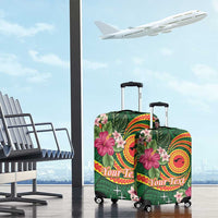 Personalised Manuʻa Islands Luggage Cover Polynesian Art Tattoo Style and Tropical Plants LT03 - Polynesian Pride