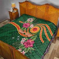 Personalised Manuʻa Islands Quilt Polynesian Art Tattoo Style and Tropical Plants LT03 - Polynesian Pride
