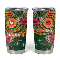 Manu'a Tumbler Cup Polynesian Art Tattoo Style and Tropical Plants