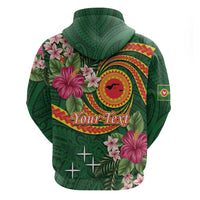 Personalised Manuʻa Islands Zip Hoodie Polynesian Art Tattoo Style and Tropical Plants LT03 - Polynesian Pride