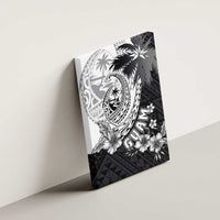 Hafa Adai Guam Canvas Wall Art Polynesian Palm Tree Tattoo Hibiscus and Plumeria Art