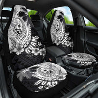 Hafa Adai Guam Car Seat Cover Polynesian Palm Tree Tattoo Hibiscus and Plumeria Art