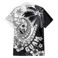Hafa Adai Guam Hawaiian Shirt Polynesian Palm Tree Tattoo Hibiscus and Plumeria Art
