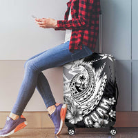 Hafa Adai Guam Luggage Cover Polynesian Palm Tree Tattoo Hibiscus and Plumeria Art