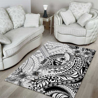 Guam-Land of the Chamorro Area Rug Polynesian Tattoo Style Hibiscus and Plumeria Art