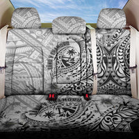 Guam-Land of the Chamorro Back Car Seat Cover Polynesian Tattoo Style Hibiscus and Plumeria Art